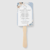 Boho waterverf blauw en roest bloementropische boo handwaaier (Achterkant)