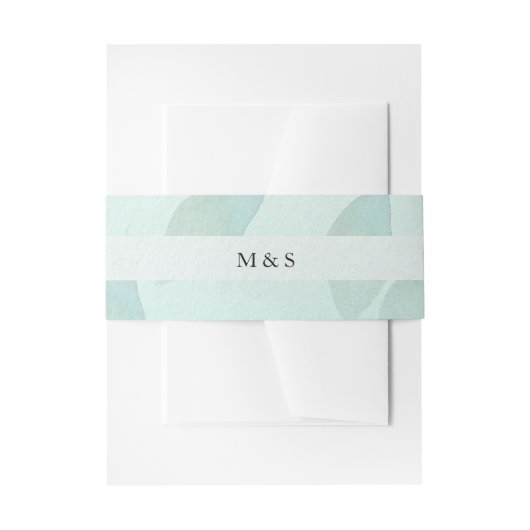 Boho Waterverf blauw gepersonaliseerd Uitnodigingen Wikkel (Voorkant Voorbeeld)