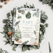 Boho Waterverf Blauw Vakantie Jongen Baby shower Kaart