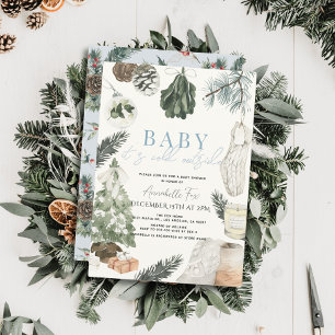 Boho Waterverf Blauw Vakantie Jongen Baby shower Kaart