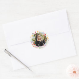 Boho Waterverf Bloem Afstudeerfoto Ronde Sticker