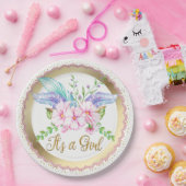 Boho Waterverf Bloem Baby shower Papier Borden Papieren Bordje (Feest)