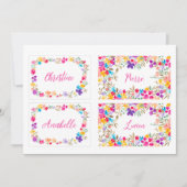 Boho Waterverf Bloem Bruiloft Plaatskaart Sjabloon (Voorkant)