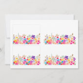 Boho Waterverf Bloem Bruiloft Plaatskaart Sjabloon (Achterkant)