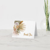 Boho Waterverf Bloem Dank Je Kaart (Voorkant)