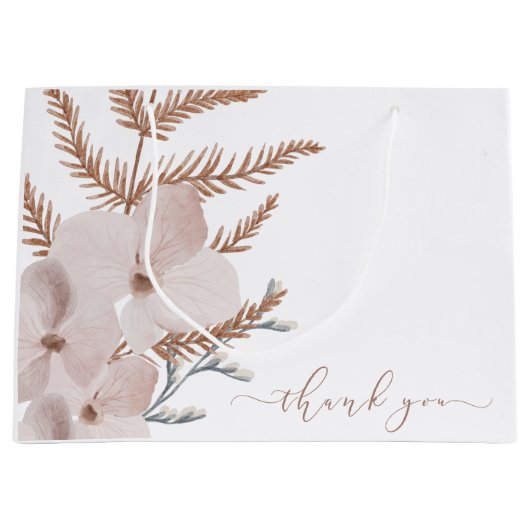 Boho Waterverf Bloem Geschenktas Groot Cadeauzakje (Voorkant)