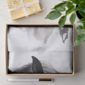 Boho Waterverf Bloem Zwart Paard Tissuepapier (Geschenk)