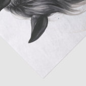 Boho Waterverf Bloem Zwart Paard Tissuepapier (Detail)