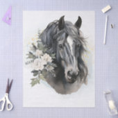 Boho Waterverf Bloem Zwart Paard Tissuepapier (Craft)