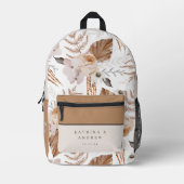 Boho Waterverf Bloemachtige Bruid Rugzak (Voorkant)