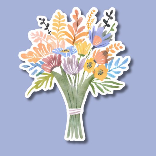 Boho Waterverf Bloemboeket Waterdicht Sticker