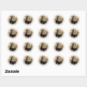 Boho Waterverf Bloemen Afstuderen Foto Ronde Sticker (Vel)