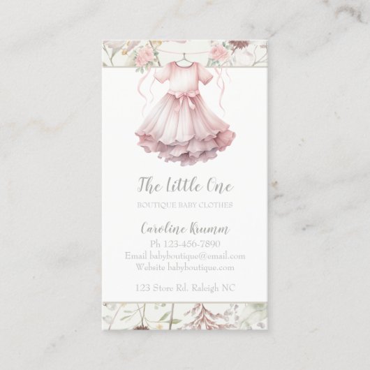 Boho Waterverf Bloemen Baby Boutique Visitekaartje (Voorkant)