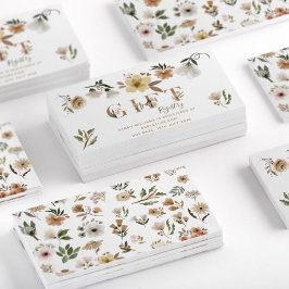 Boho Waterverf Bloemen Baby shower Gift Registry Visitekaartje