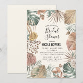Boho Waterverf Bloemen Bruidsdouche Uitnodiging (Voorkant / Achterkant)