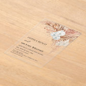 Boho Waterverf Bloemen Bruiloft Acryl Uitnodigingen (Laagn)