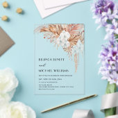Boho Waterverf Bloemen Bruiloft Acryl Uitnodigingen (Insitu (Huwelijk))