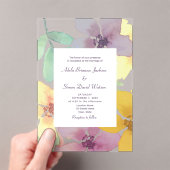 Boho Waterverf Bloemen Bruiloft Acryl Uitnodigingen (Insitu (Draagbaar))