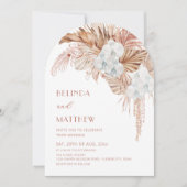 Boho Waterverf Bloemen Bruiloft Kaart (Voorkant)