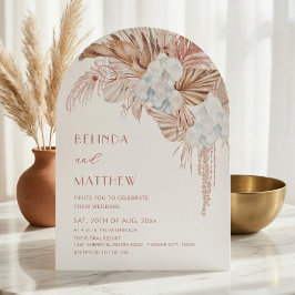 Boho Waterverf Bloemen Bruiloft Kaart
