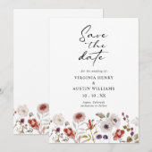 Boho Waterverf Bloemen Bruiloft Save The Date (Voorkant / Achterkant)