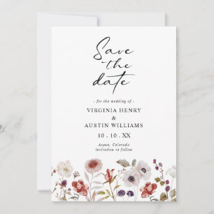 Boho Waterverf Bloemen Bruiloft Save The Date