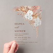 Boho Waterverf Bloemen Casual Bruiloft Acryl Uitnodigingen (Insitu (Draagbaar))