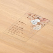 Boho Waterverf Bloemen Casual Bruiloft Acryl Uitnodigingen (Laagn)