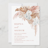 Boho Waterverf Bloemen Casual Bruiloft Kaart (Voorkant)
