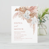 Boho Waterverf Bloemen Casual Bruiloft Kaart (Staand voorkant)