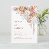 Boho Waterverf Bloemen Casual Bruiloft Kaart (Staand voorkant)