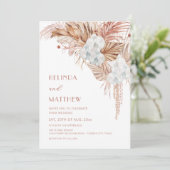 Boho Waterverf Bloemen Casual Bruiloft Kaart (Staand voorkant)