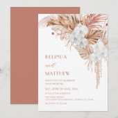Boho Waterverf Bloemen Casual Bruiloft Kaart (Voorkant / Achterkant)