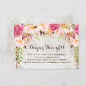 Boho-waterverf bloemen — Dappere gedachten Informatiekaartje (Voorkant / Achterkant)