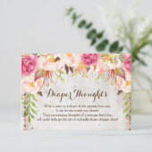 Boho-waterverf bloemen — Dappere gedachten Informatiekaartje (Staand voorkant)