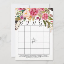 boho waterverf bloemen Douche Bingo Kaarten