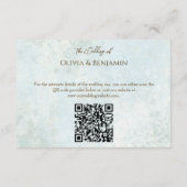 Boho Waterverf Bloemen Koe Schedel Huwelijk QR cod Informatiekaartje (Achterkant)