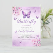 Boho Waterverf Bloemen Meisje Vlinder Baby shower Kaart (Staand voorkant)