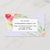 Boho Waterverf bloemen over lavender Visitekaartje (Achterkant)