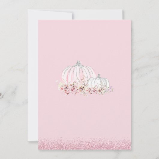 Boho Waterverf Bloemen Pompoen Meisje Baby shower Kaart (Achterkant)