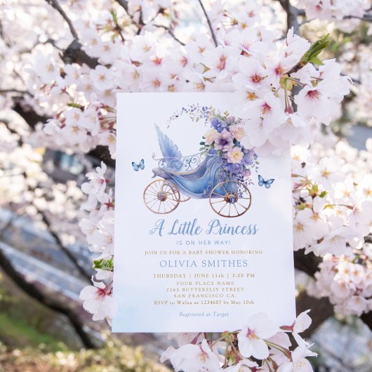 Boho Waterverf Bloemen Prinses Meisje Baby shower Kaart