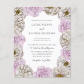 Boho Waterverf Bloemen Roze & Witte Bruiloft (Voorkant)