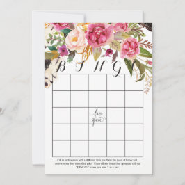 Boho waterverf bloemen Shower Bingo Kaarten