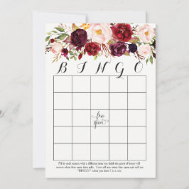 boho waterverf bloemen Shower Bingo Kaarten Marsal