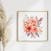 Boho Waterverf Bloemen Splash Art Splatter Poster