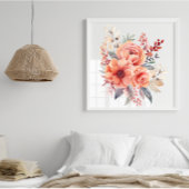 Boho Waterverf Bloemen Splash Art Splatter Poster