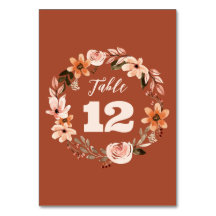 Boho Waterverf Bloemen Tafel Nummers
