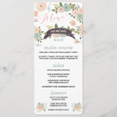 Boho Waterverf Bloemen Trouwdiner Menu's (Voorkant)