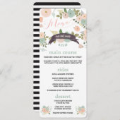 Boho Waterverf Bloemen Trouwdiner Menu's (Voorkant / Achterkant)