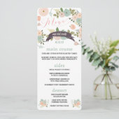 Boho Waterverf Bloemen Trouwdiner Menu's (Staand voorkant)